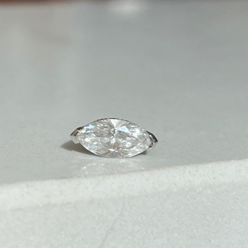Maria Tash 18k Marquise Diamond Threaded Stud Earring