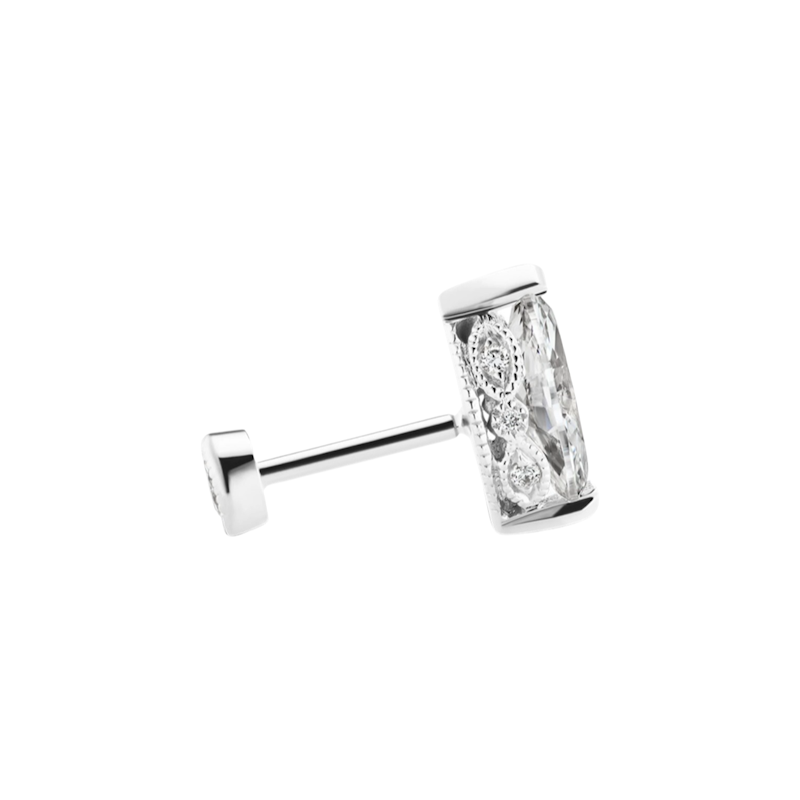 Maria Tash 18k Marquise Diamond Threaded Stud Earring