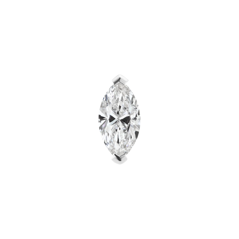 Maria Tash 18k Marquise Diamond Threaded Stud Earring