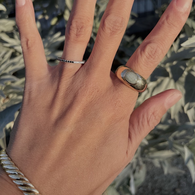 Silent Opus Marbled Aquamarine Orb Ring