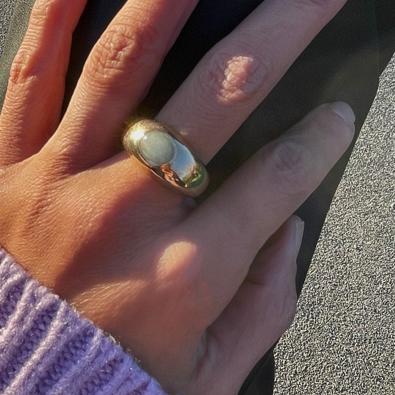 Silent Opus Marbled Aquamarine Orb Ring