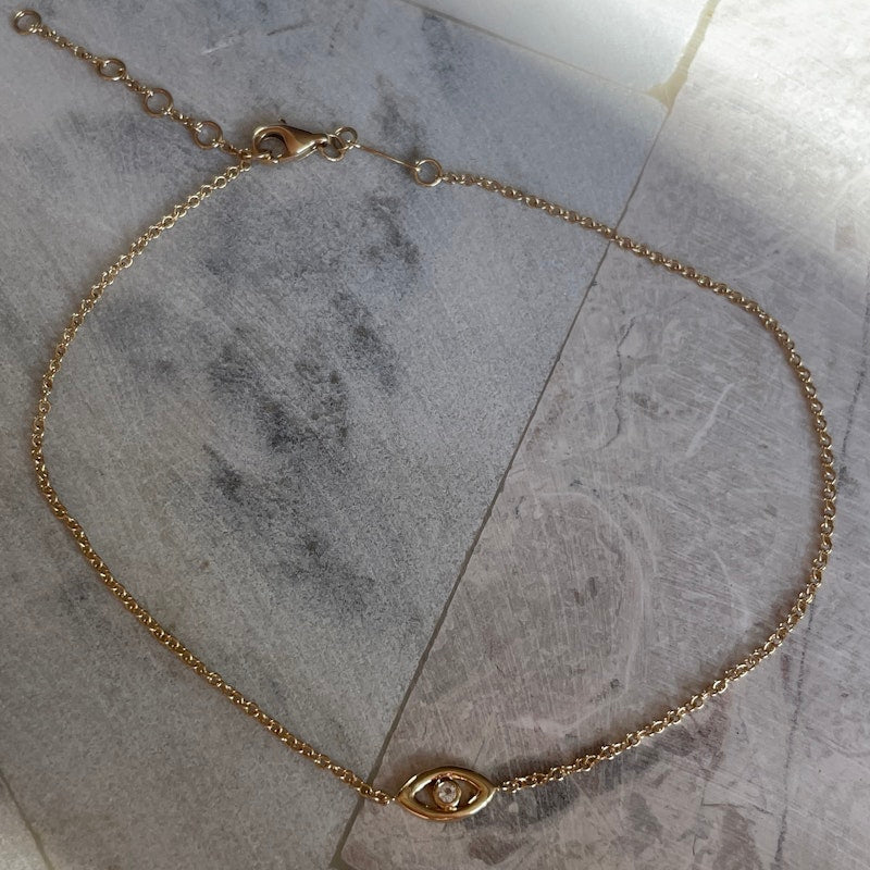Jacquie Aiche Diamond Evil Eye Anklet