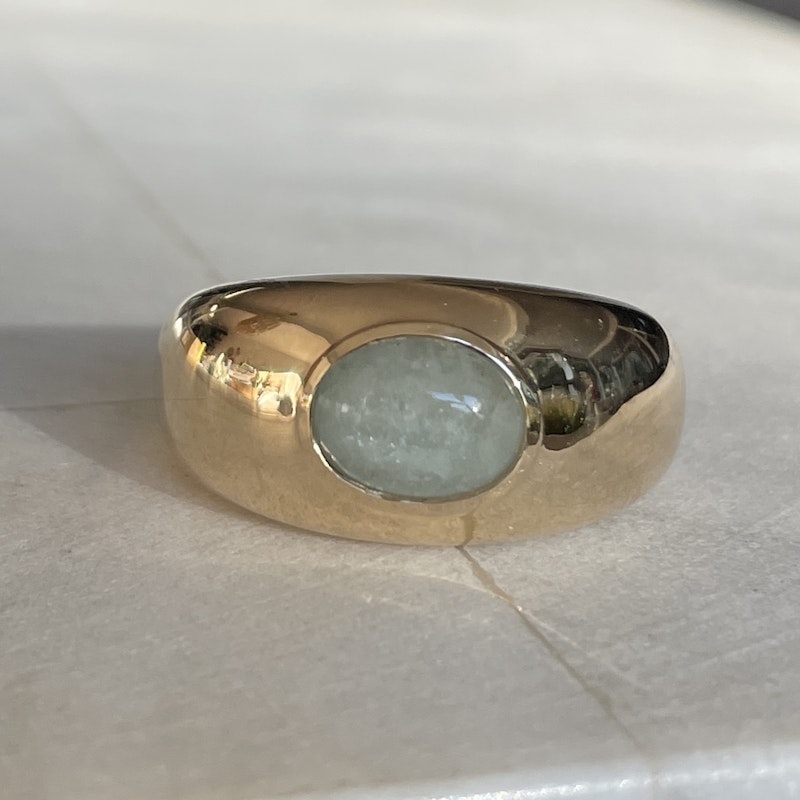 Silent Opus Marbled Aquamarine Orb Ring