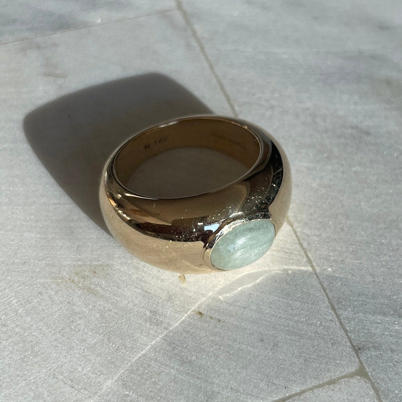 Silent Opus Marbled Aquamarine Orb Ring