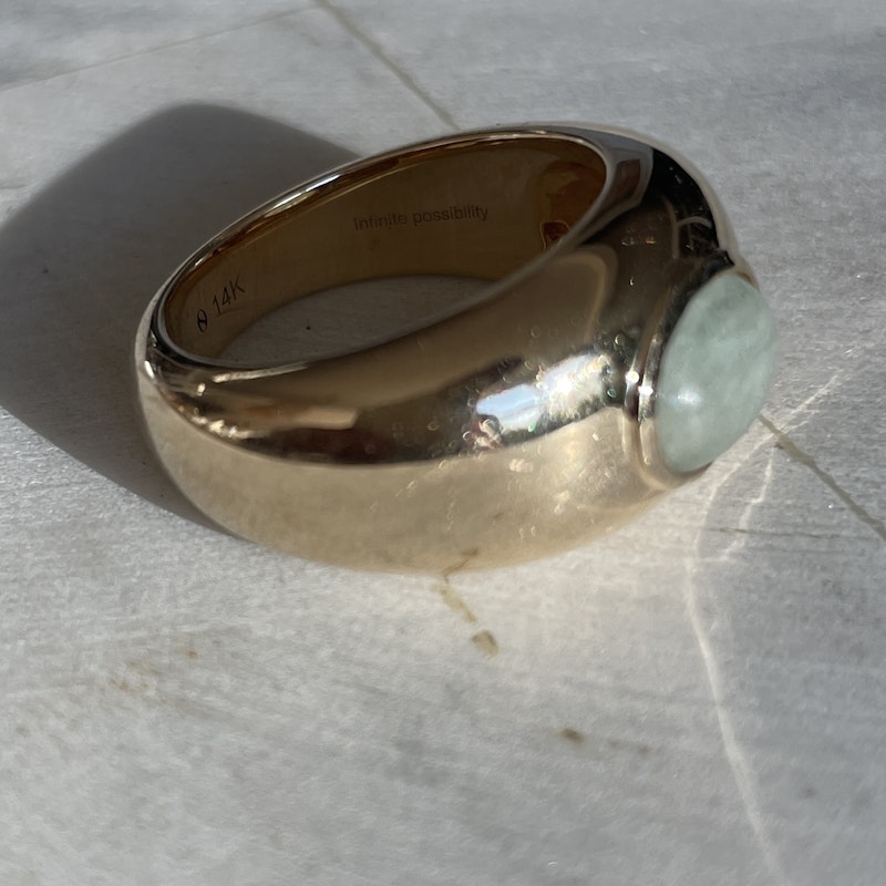 Silent Opus Marbled Aquamarine Orb Ring