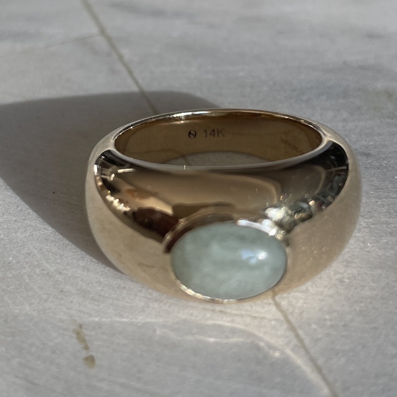 Silent Opus Marbled Aquamarine Orb Ring