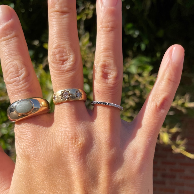 Silent Opus Marbled Aquamarine Orb Ring