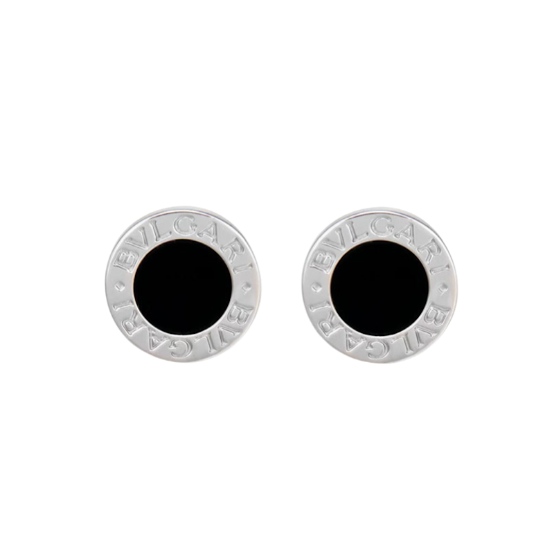 Bulgari 18K Onyx Bvlgari Bvlgari Stud Earrings