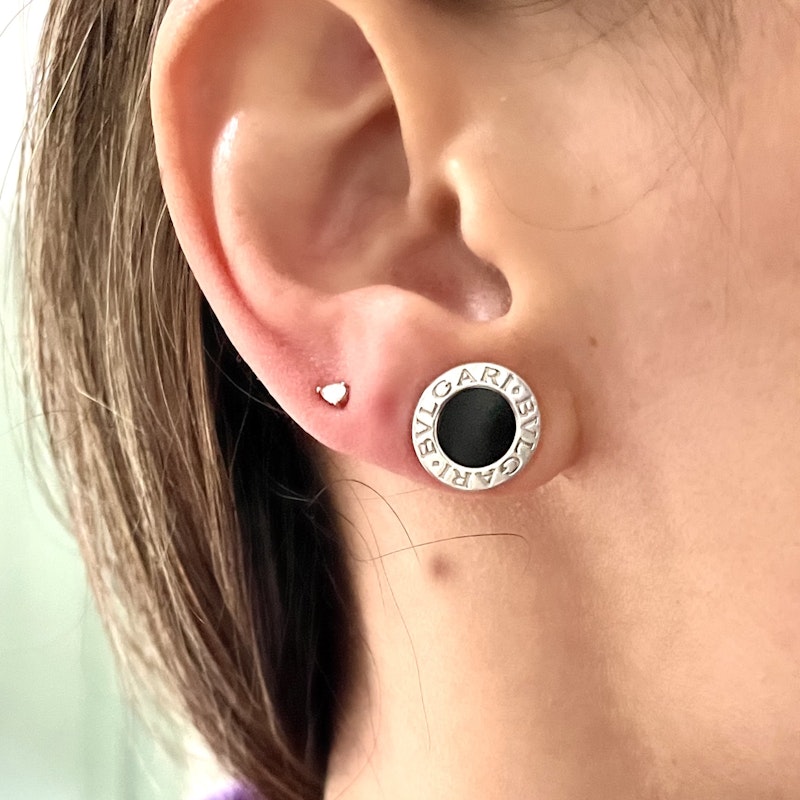 Bulgari 18K Onyx Bvlgari Bvlgari Stud Earrings
