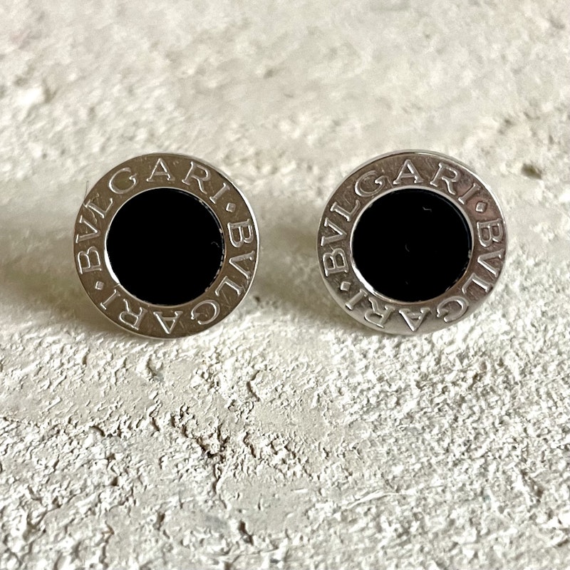 Bulgari 18K Onyx Bvlgari Bvlgari Stud Earrings