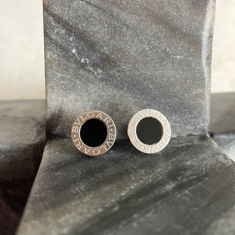 Bulgari 18K Onyx Bvlgari Bvlgari Stud Earrings