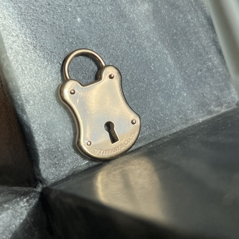 Tiffany & Co 18k Rose Gold Emblem Lock Charm