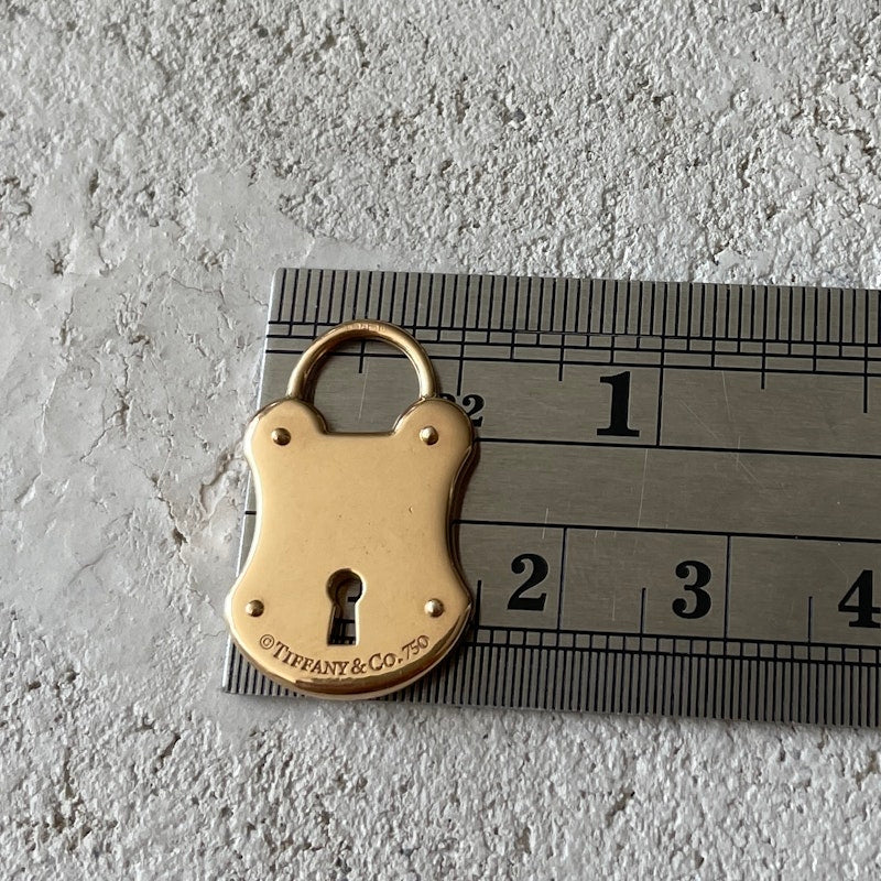Tiffany & Co 18k Rose Gold Emblem Lock Charm