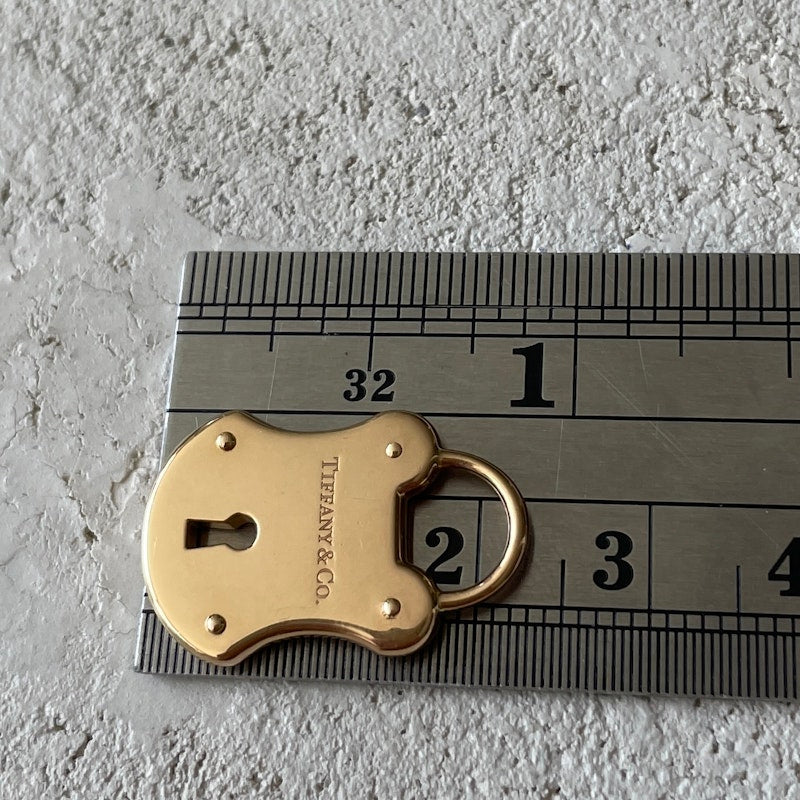Tiffany & Co 18k Rose Gold Emblem Lock Charm