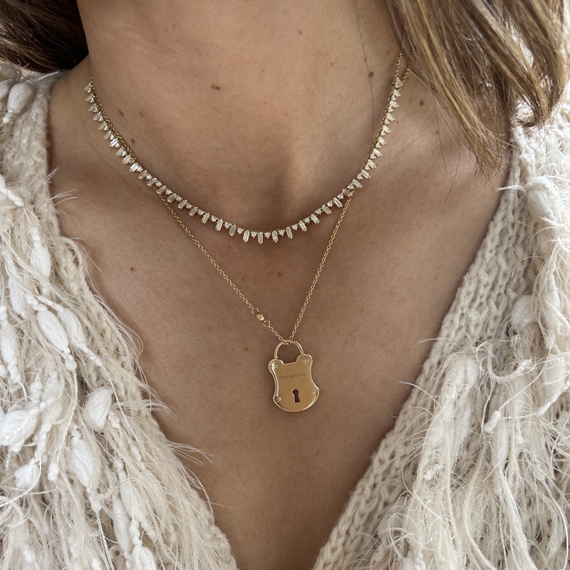 Tiffany & Co 18k Rose Gold Emblem Lock Charm