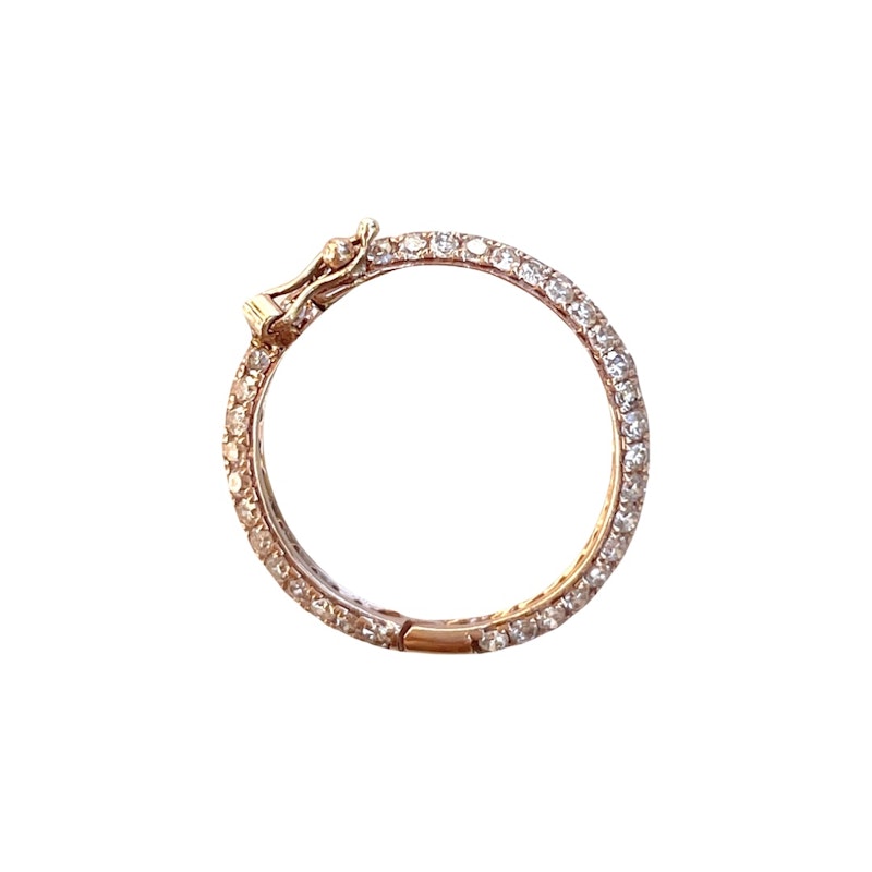 14k Rose Gold and Diamond Round Charm Enhancer Connector