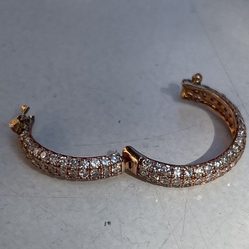 14k Rose Gold and Diamond Round Charm Enhancer Connector