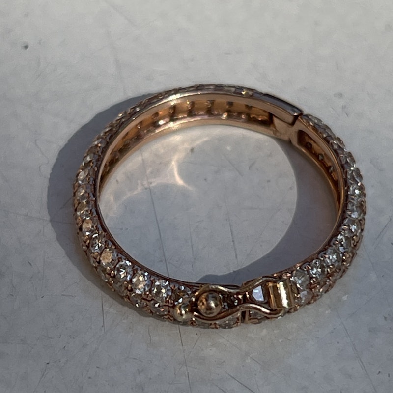 14k Rose Gold and Diamond Round Charm Enhancer Connector