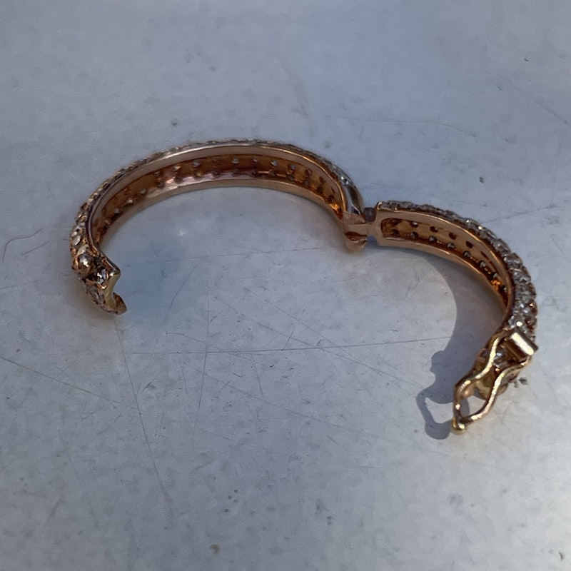 14k Rose Gold and Diamond Round Charm Enhancer Connector