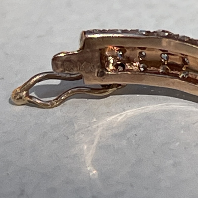 14k Rose Gold and Diamond Round Charm Enhancer Connector