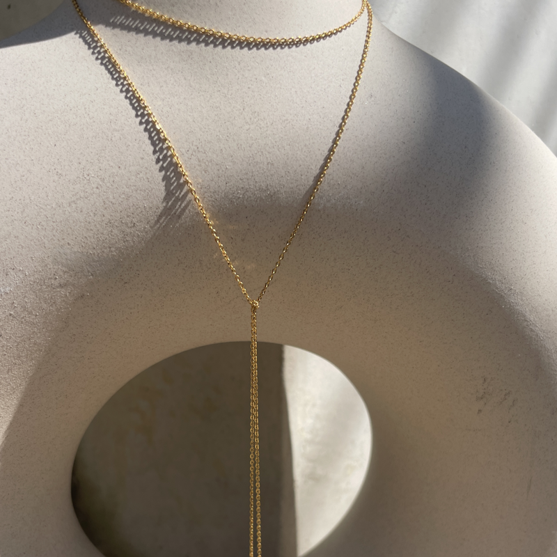 18k Yellow Gold Pearl Pendant Long Layer Wrap Necklace