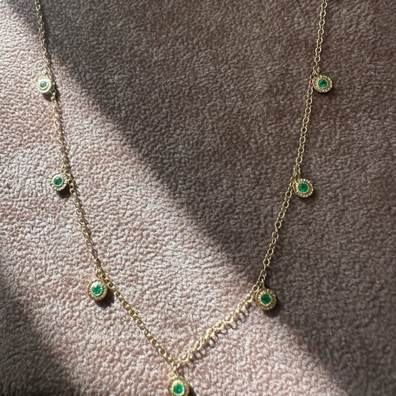 Octavia Elizabeth Emerald Nesting Gem Eternity Necklace