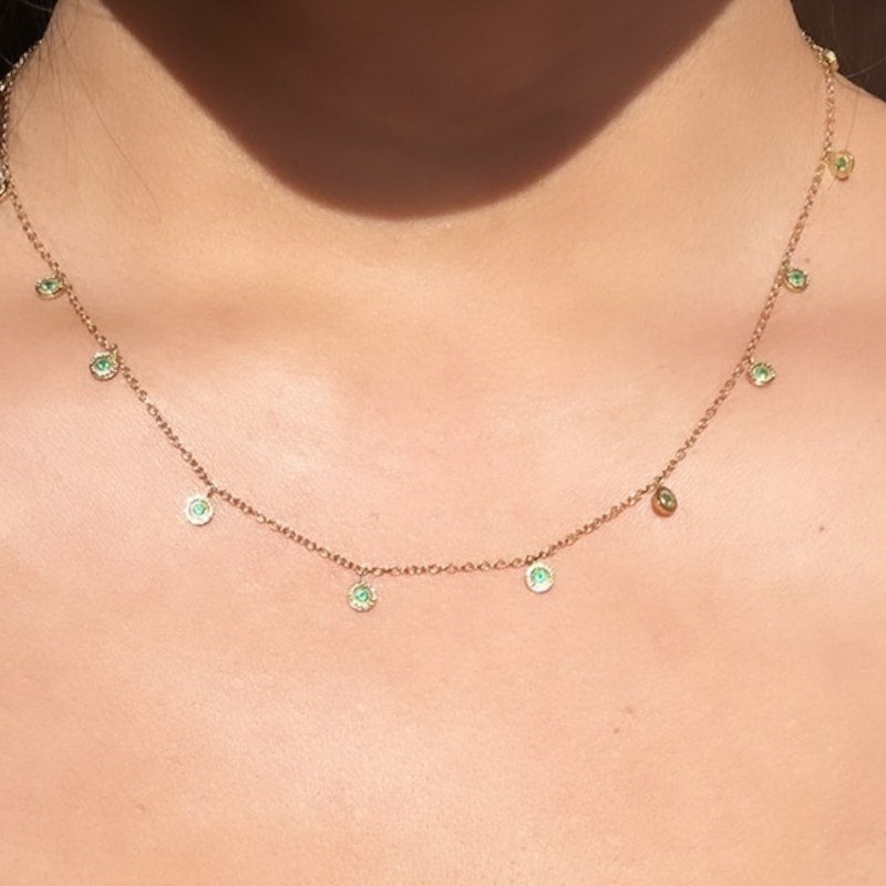 Octavia Elizabeth Emerald Nesting Gem Eternity Necklace