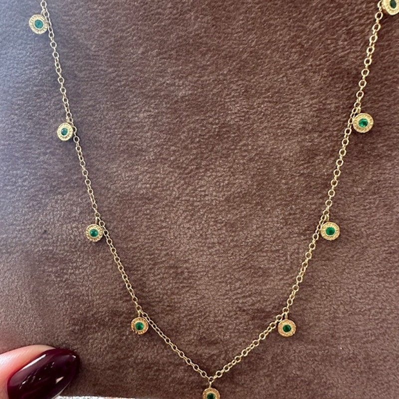 Octavia Elizabeth Emerald Nesting Gem Eternity Necklace
