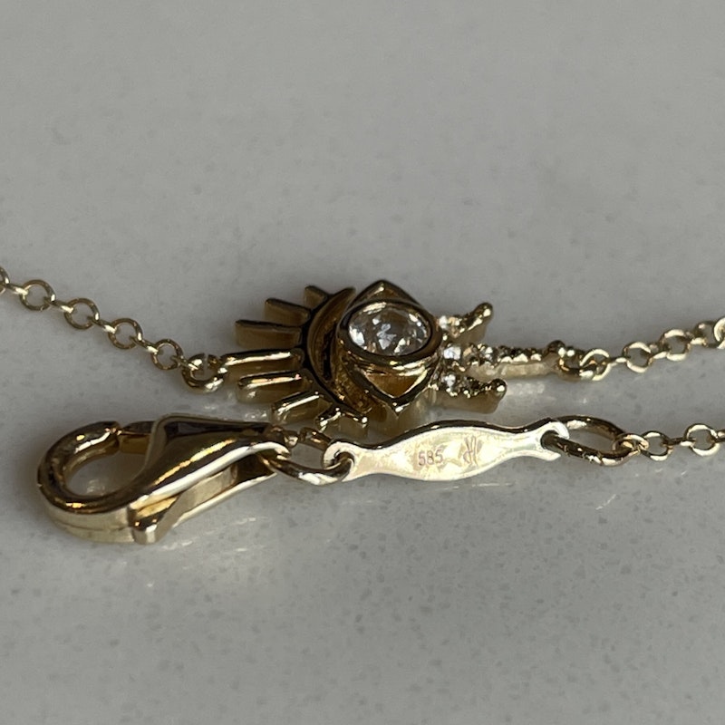 Jacquie Aiche 14k Yellow Gold and Diamond Evil Eye Bracelet