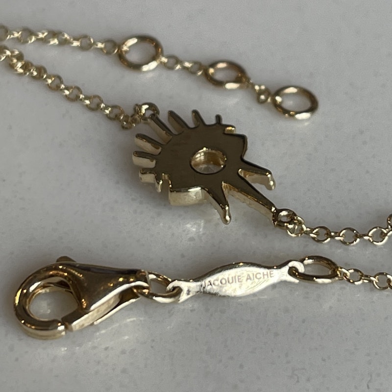 Jacquie Aiche 14k Yellow Gold and Diamond Evil Eye Bracelet