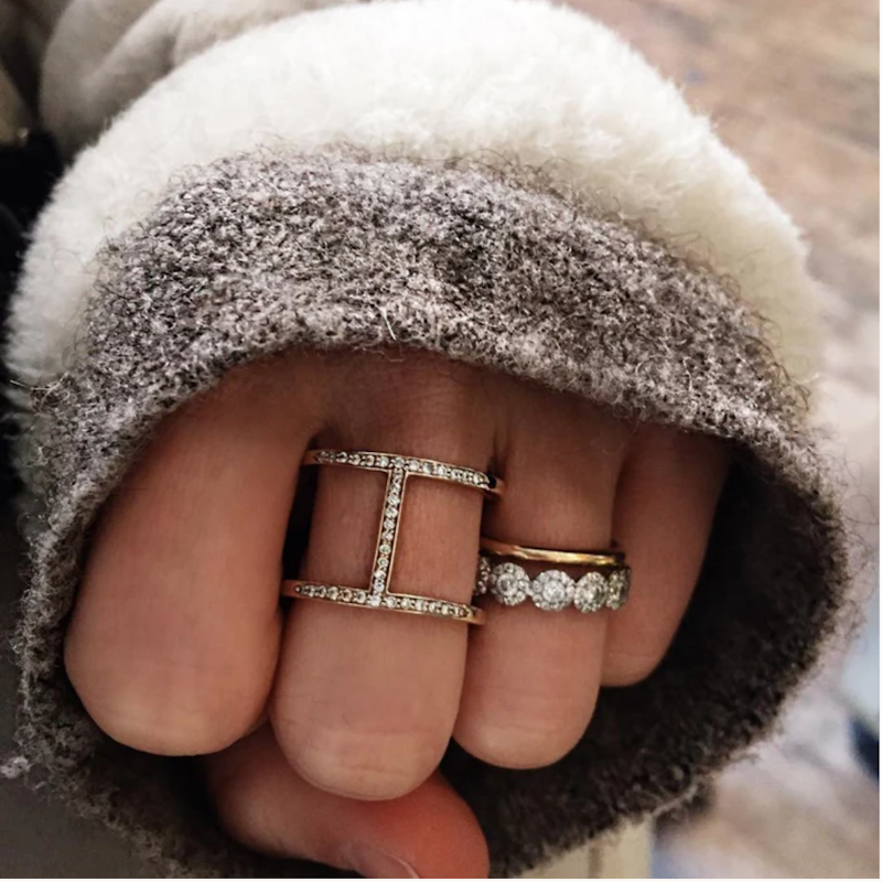 Alexa Leigh 14k Yellow Gold Pavé Diamond Elijo Ring