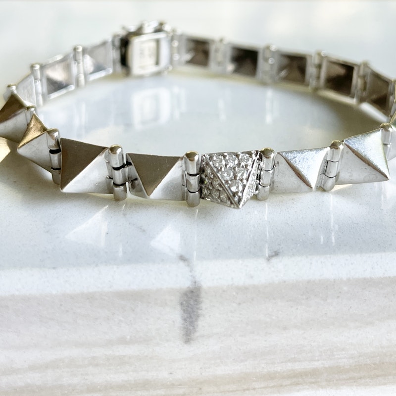 Anita Ko White Gold Medium Diamond Spike Bracelet