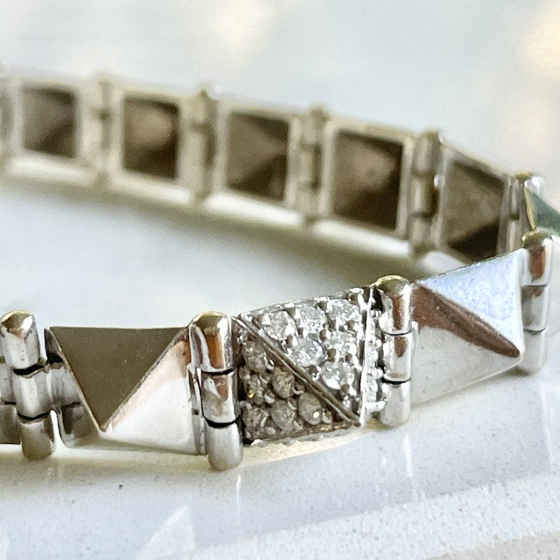 Anita Ko White Gold Medium Diamond Spike Bracelet