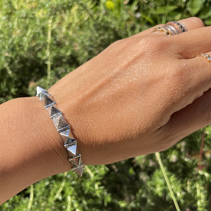 Anita Ko White Gold Medium Diamond Spike Bracelet