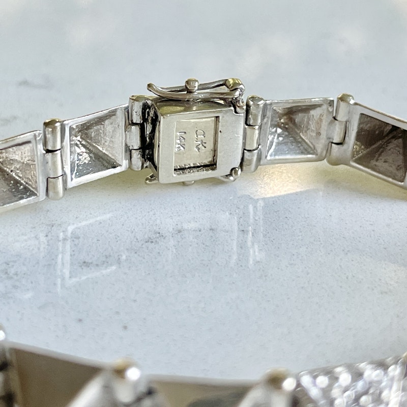 Anita Ko White Gold Medium Diamond Spike Bracelet