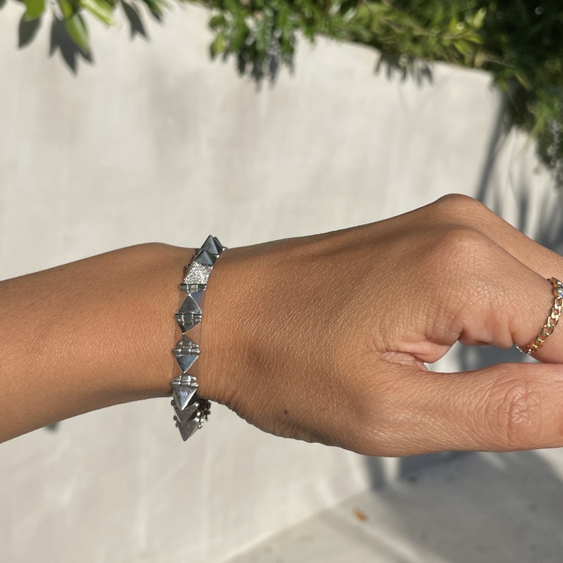 Anita Ko White Gold Medium Diamond Spike Bracelet