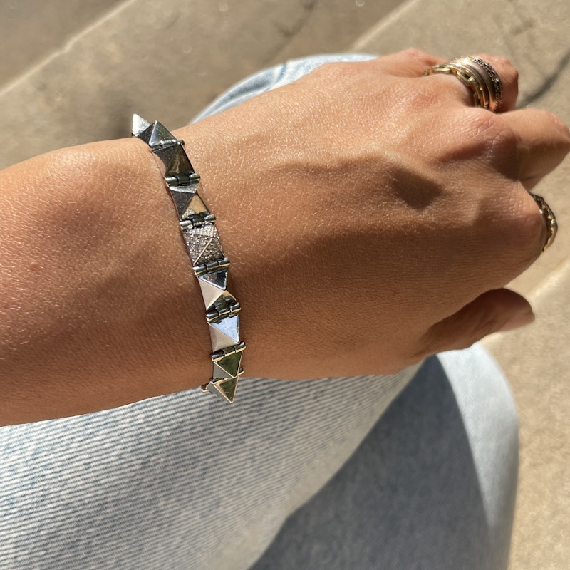 Anita Ko White Gold Medium Diamond Spike Bracelet