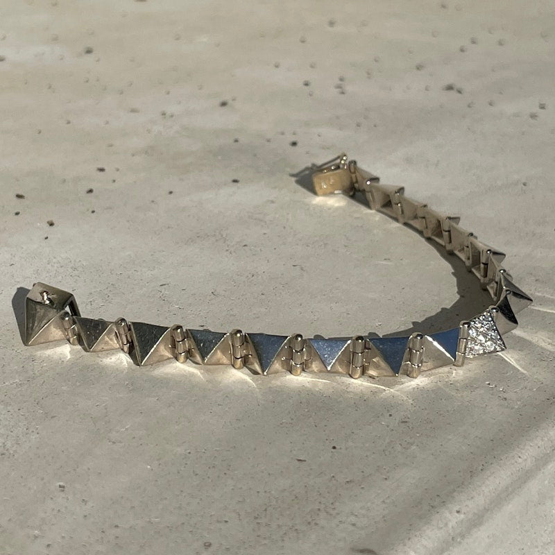Anita Ko White Gold Medium Diamond Spike Bracelet