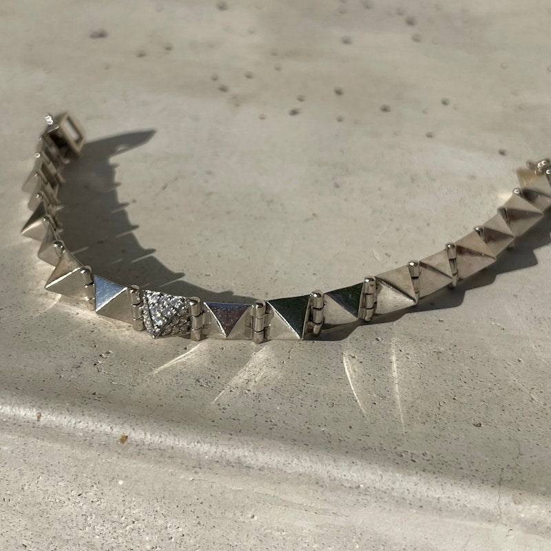 Anita Ko White Gold Medium Diamond Spike Bracelet