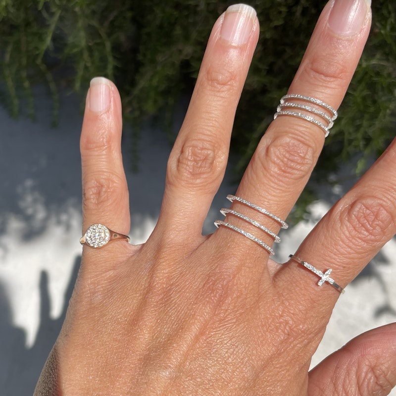 14k Rose Gold Pavé Diamond Signet Ring