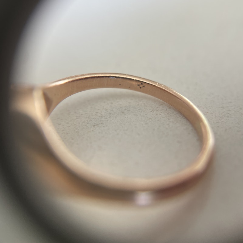 14k Rose Gold Pavé Diamond Signet Ring
