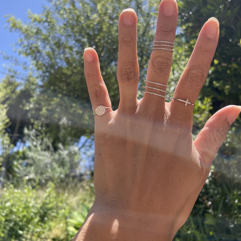 14k Rose Gold Pavé Diamond Signet Ring