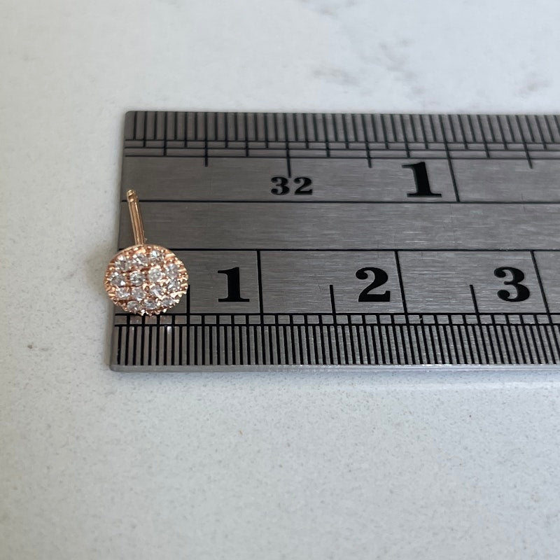 14k Rose Gold Lauren Joy Mini Diamond Disc Studs