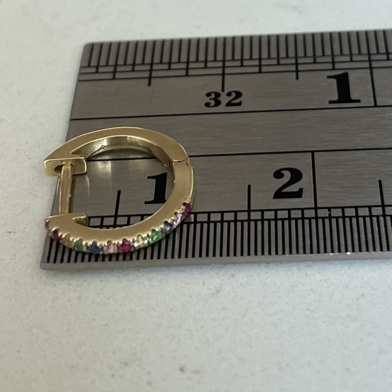 14k Yellow Gold Rainbow Huggies