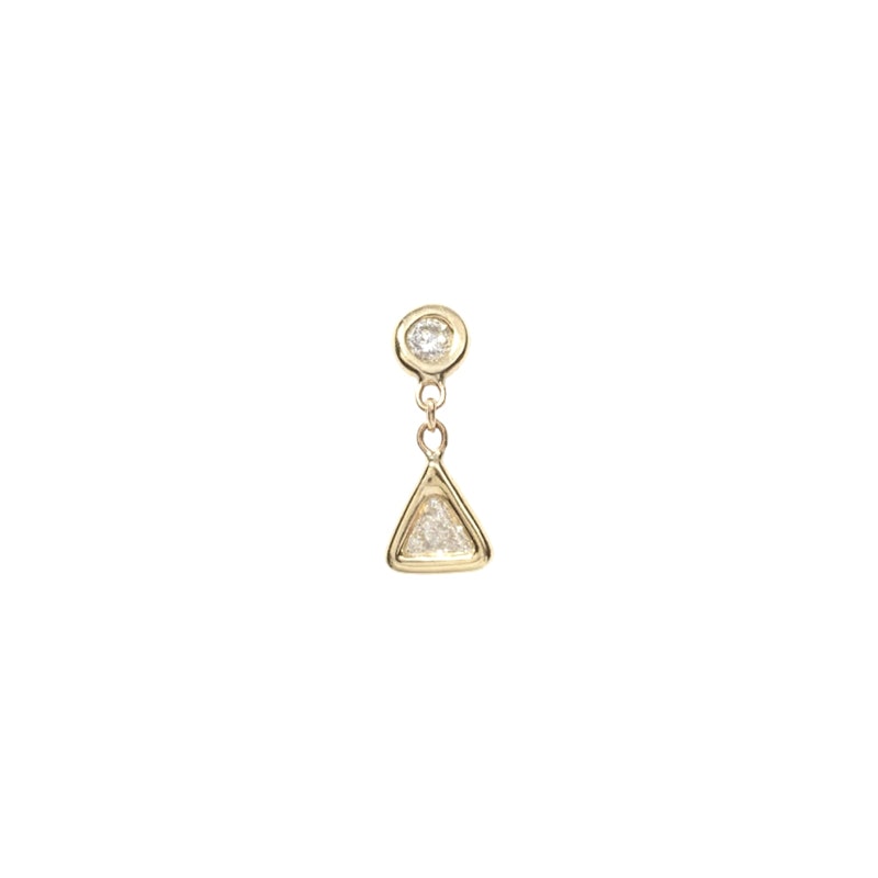Jacquie Aiche 14k Yellow Gold Trillion Diamond Dangle Stud