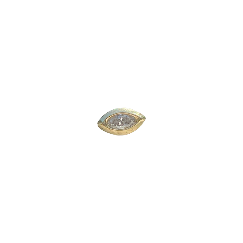 Jacquie Aiche 14k Yellow Gold Marquise Diamond Bezel Stud