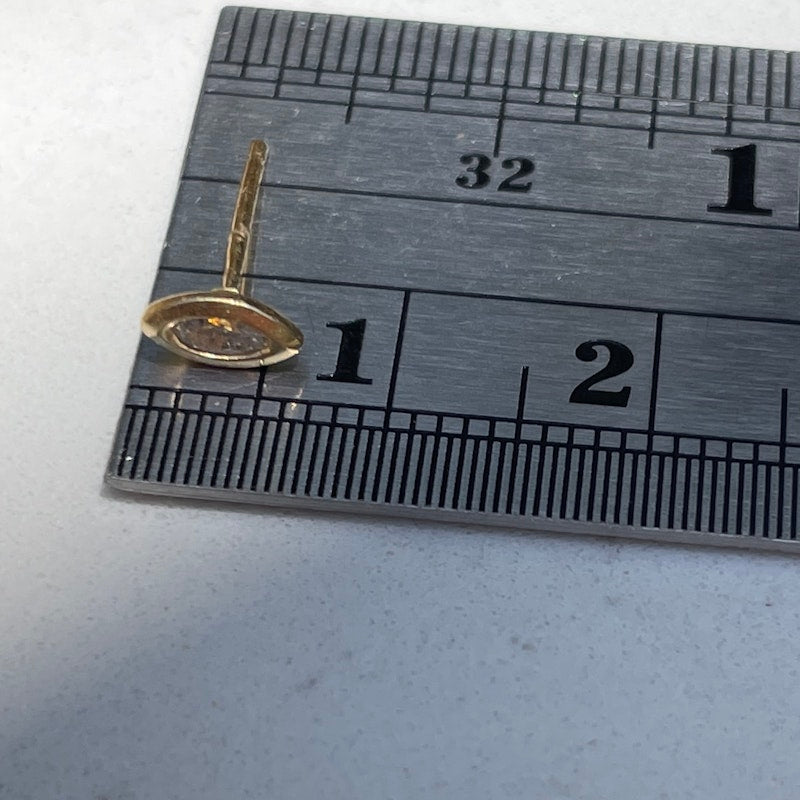 Jacquie Aiche 14k Yellow Gold Marquise Diamond Bezel Stud