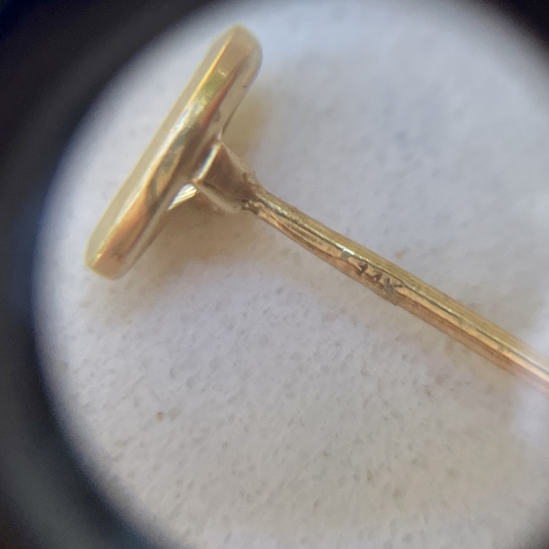 Jacquie Aiche 14k Yellow Gold Marquise Diamond Bezel Stud