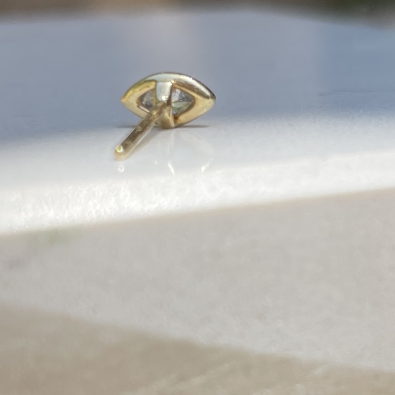 Jacquie Aiche 14k Yellow Gold Marquise Diamond Bezel Stud