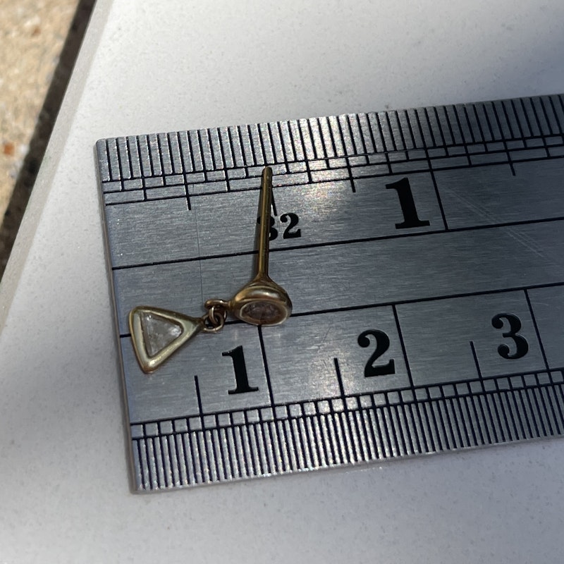 Jacquie Aiche 14k Yellow Gold Trillion Diamond Dangle Stud